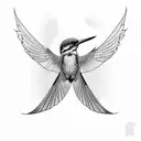 kingfisher flying up tattoo design idea