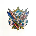 supreme hustle tattoo design idea