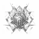  destiny the game , ghost and traveler tattoo design idea