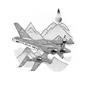 triathlon m dot with mountains and defence to both hot and cold. themes of love and aircraft tattoo design idea