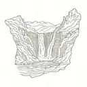 Iceland waterfall tattoo design idea