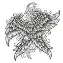 fall angel wings tattoo design idea