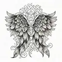 fall angel wings tattoo design idea