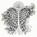 fall angel wings tattoo design idea