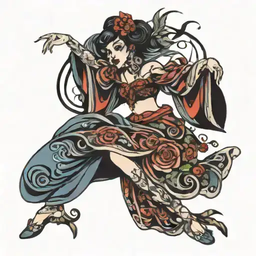 midnight dancer tattoo design idea