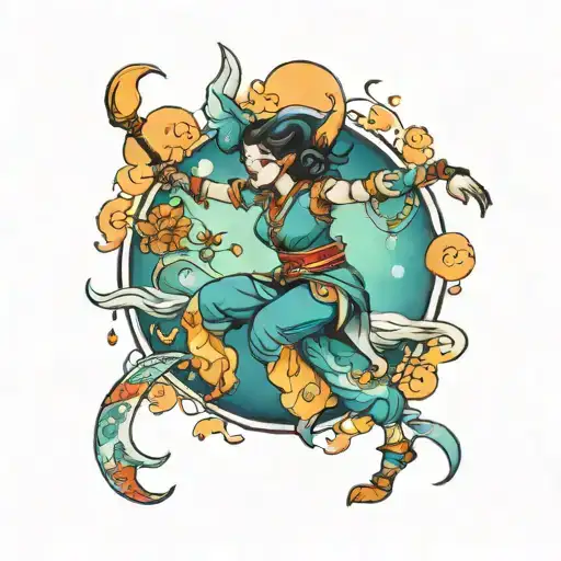 moon dancer tattoo design idea