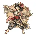 cherry blossom dancer tattoo design idea
