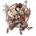 cherry blossom dancer tattoo design idea
