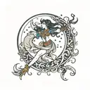 moon dancer tattoo design idea