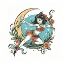 moon dancer tattoo design idea