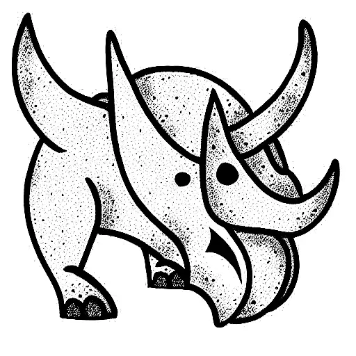 cute angry Triceratops tattoo design idea