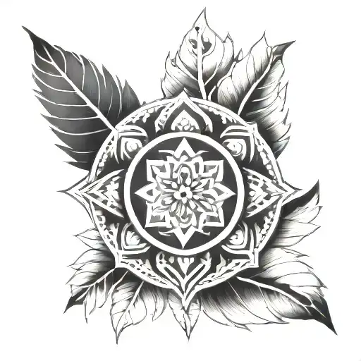 PNW mandala design incorporating elements tattoo design idea