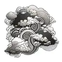 clouds and swirls coupled tattoo design idea