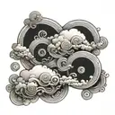 clouds and swirls coupled tattoo design idea