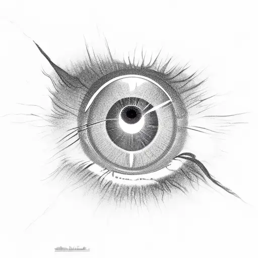 eye with a blackhole inside the pupil tattoo design idea