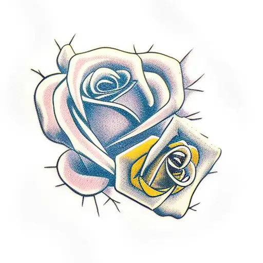 hand holding rose with thorns piercing fingers tattoo design idea