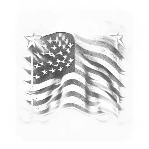 fallen soldier american flag tattoo design idea