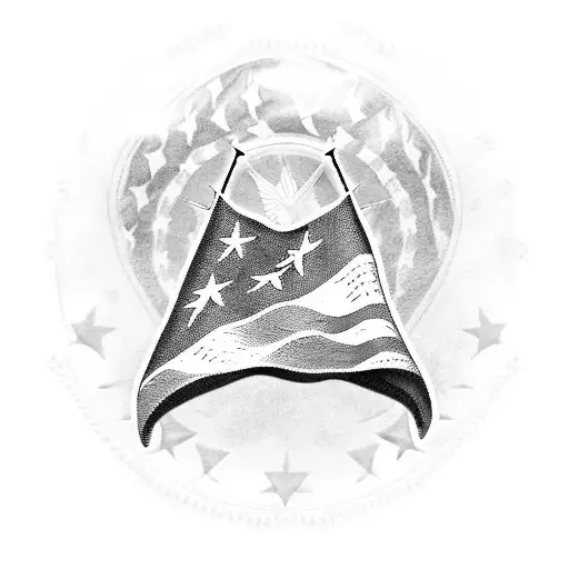 fallen soldier american flag dad memorial tattoo design idea