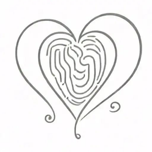 fingerprint heart tattoo design idea