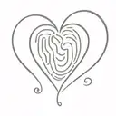 fingerprint heart tattoo design idea