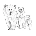 a bear and two cubs tattoo design idea