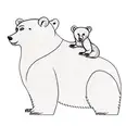 a bear and two cubs tattoo design idea