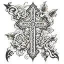 cross Matthew 6:34 tattoo design idea