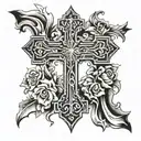 cross Matthew 6:34 tattoo design idea