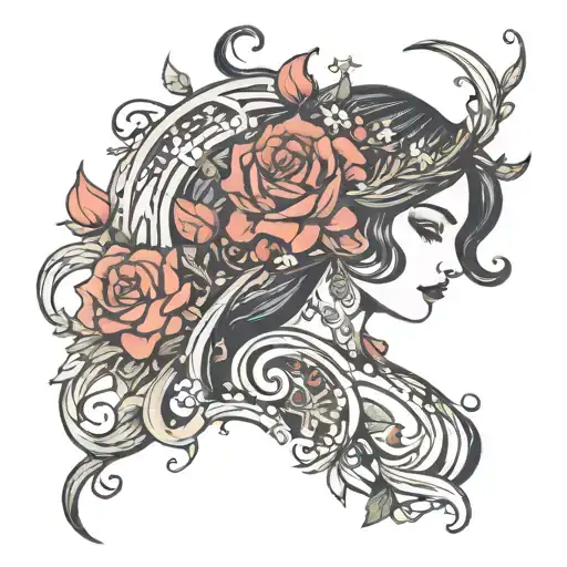 Virgo maiden tattoo design idea
