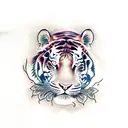 vines and tiger print tattoo design idea