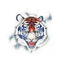 vines and tiger print tattoo design idea