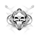 Snake coming out of a skull tattoo design idea