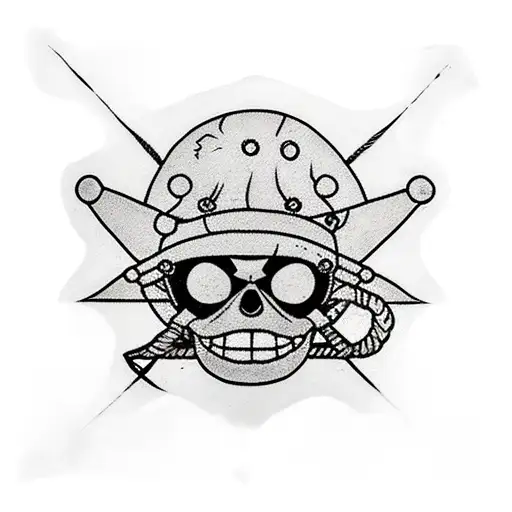 pirata one piece luffy tattoo design idea
