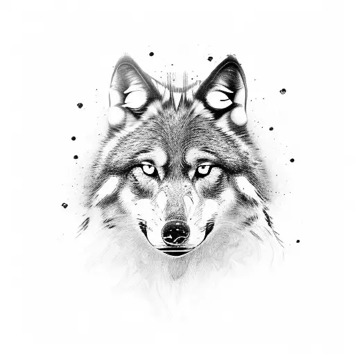 black wolf walking ready to attack tattoo design idea