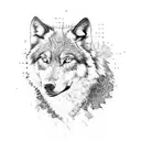 black wolf walking tattoo design idea