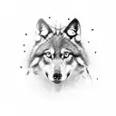 black wolf walking ready to attack tattoo design idea