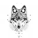 black wolf walking ready to attack tattoo design idea