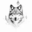 black wolf walking ready to attack tattoo design idea