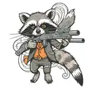 Raccoon with gun tattoo design idea