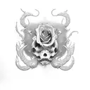 tritton, rose, Waze, neptune tattoo design idea