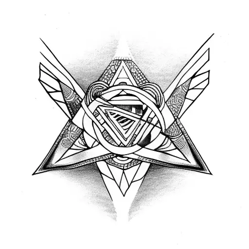 Snake geometry illuminati symbolism sacred sleeve tattoo design idea