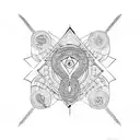 Snake geometry illuminati symbolism sacred sleeve tattoo design idea