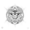 Snake geometry illuminati symbolism sacred sleeve tattoo design idea