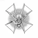 Snake geometry illuminati symbolism sacred sleeve tattoo design idea