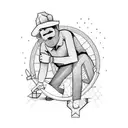 farmer tattoo design idea