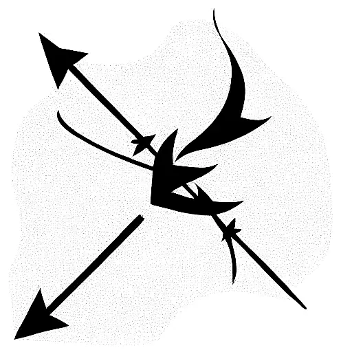 bow and arrow with July and September birth flowers tattoo design idea