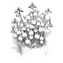  bouquet of lily of the valley, violet, 2 daisies  tattoo design idea