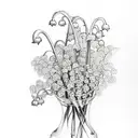  bouquet of lily of the valley, violet, 2 daisies  tattoo design idea