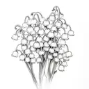  bouquet of lily of the valley, violet, 2 daisies  tattoo design idea