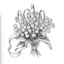  bouquet of lily of the valley, violet, 2 daisies  tattoo design idea